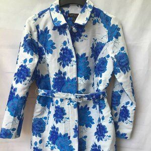 Isaac Mizrahi Floral Jacquard Topper Coat Size 4